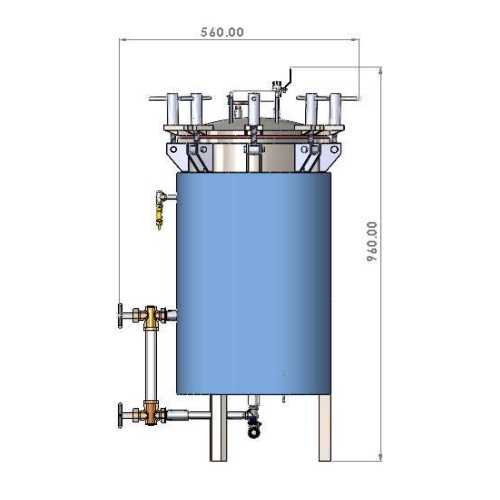 Autoclave vertical manual de vapor 42 lts dimensiones de cámara 30x60 cm