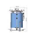 Autoclave vertical de 75 litros manual vapor dimensiones de cámara 40x60 cm