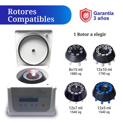 Centrifuga clínica mod. FUGE I opciones de rotor