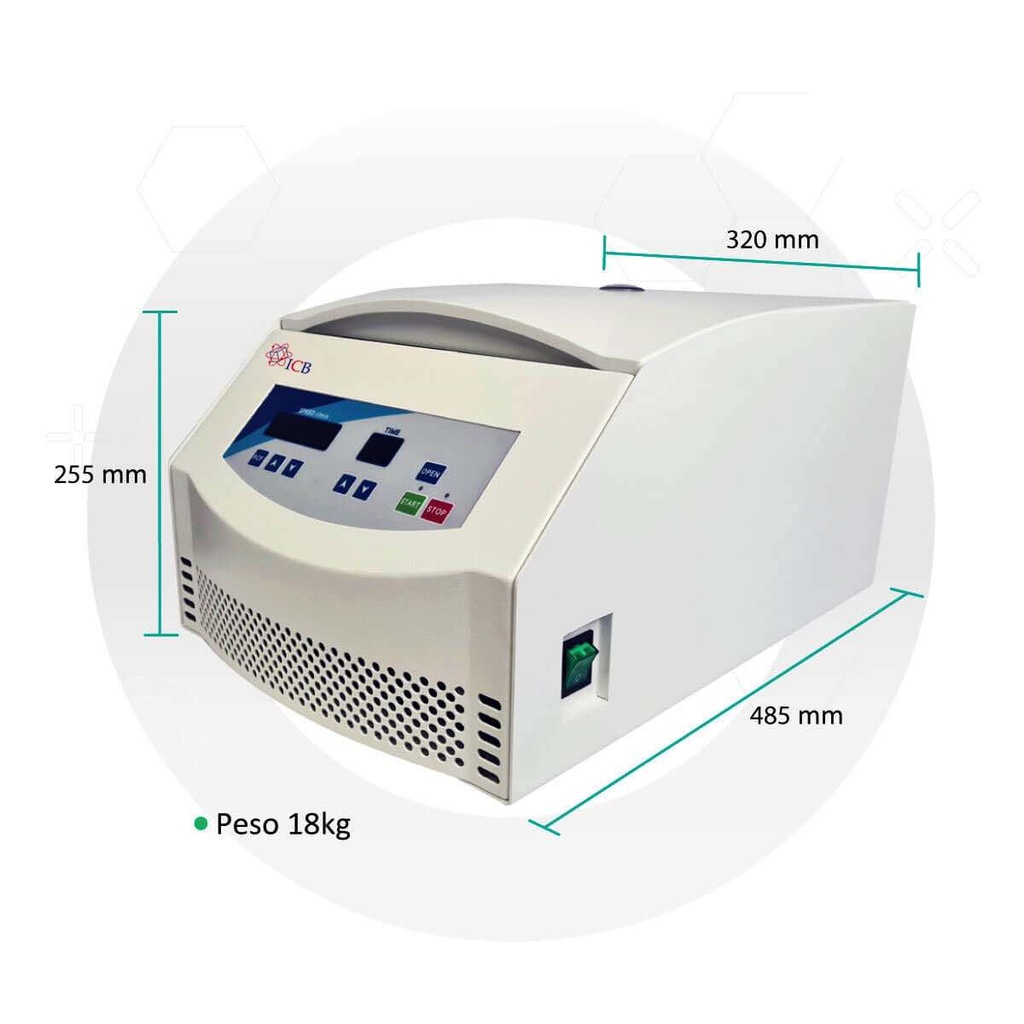 Centrífuga mod. FUGE II con 6 plazas de 50 ml velocidad máxima 4000 RPM