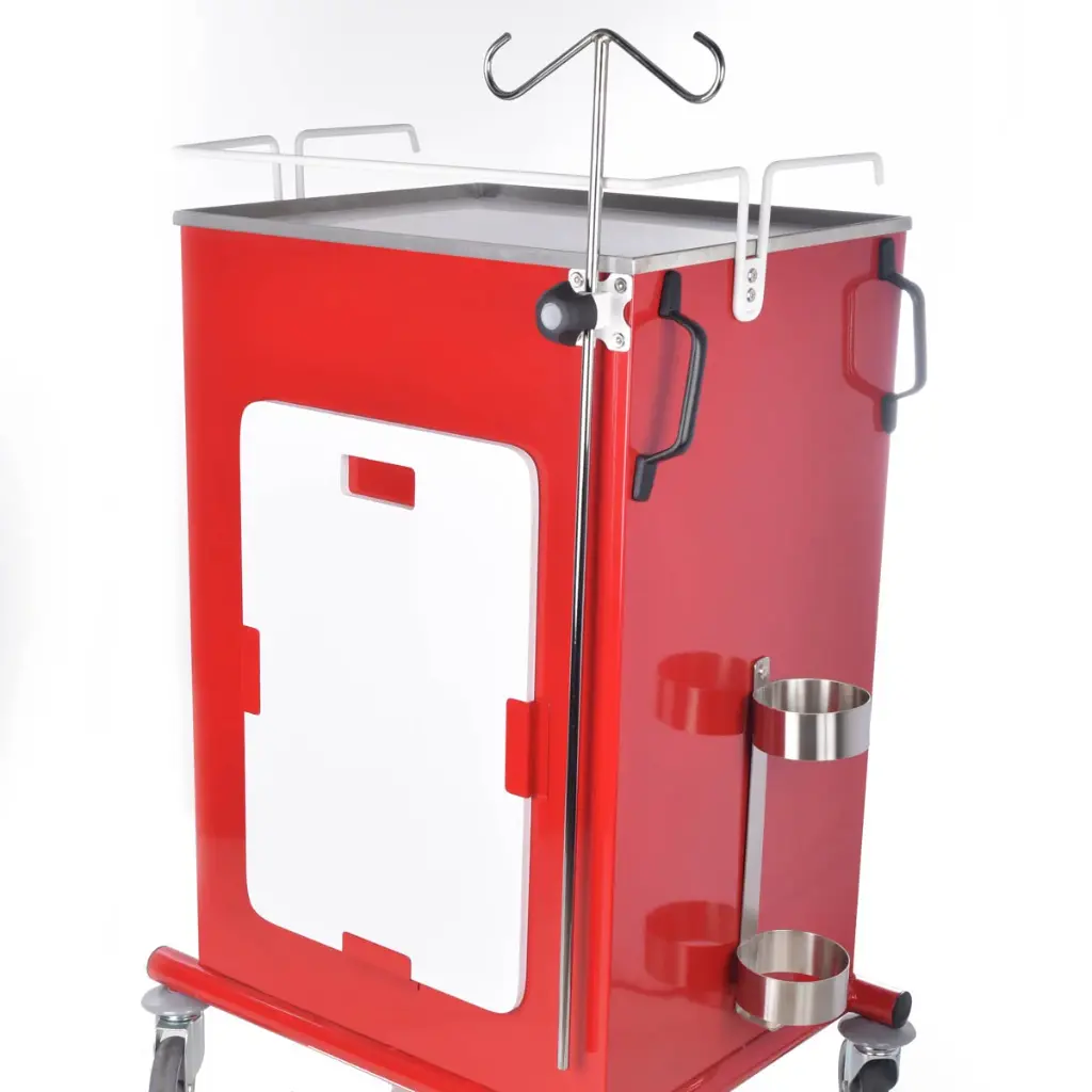 Carro rojo para emergencias de lamina con 4 cajones 49 x 67.5 x 91 cm Clase G4