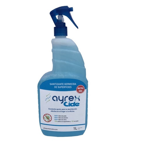 Liquido sanitizante multiusos Ayrex Cide 1L caja con 10