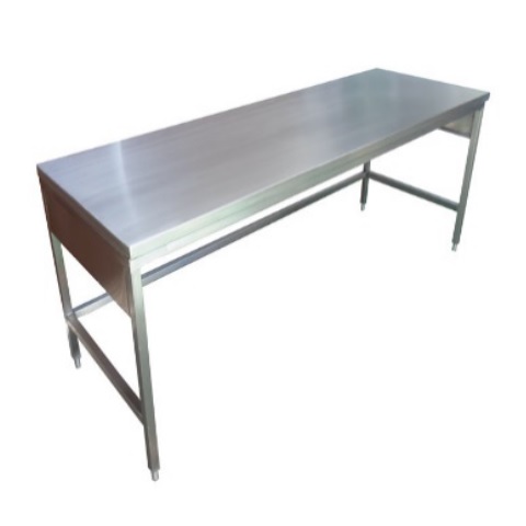 Mesa alta de 180 cm con cubierta de acero inoxidable