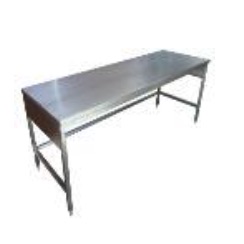 Mesa baja de 150 cm con cubierta de acero inoxidable 150x70x75 cm 