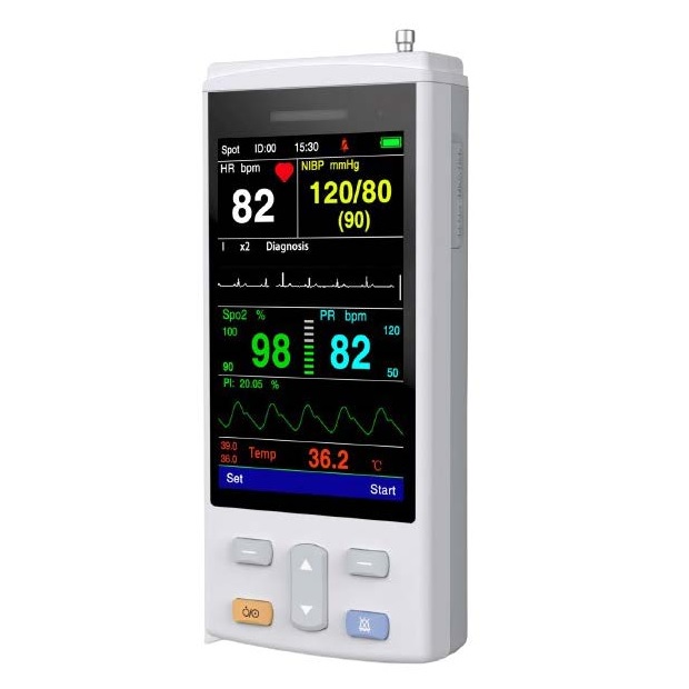 Monitor para paciente de signos vitales portatil MiniBalam con SpO2, Temp, PANI y ECG