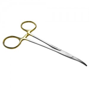 Pinza Halstead mosquito recta 12 cm. extra fina (Gold) Acero Aleman Premium