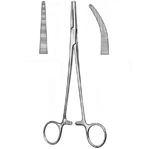 Pinza adson hemostática curva de 18.5 cm con dientes 1x2