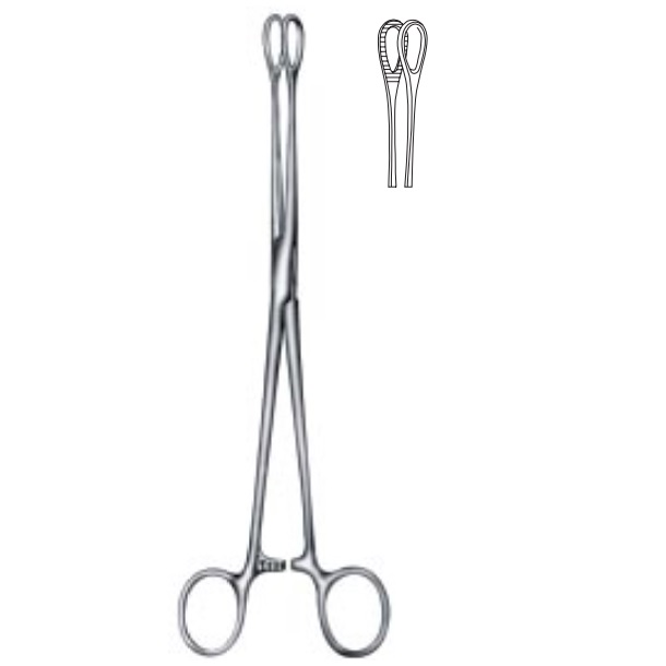 Pinza de anillos Foerster porta esponja estria curva de 20 cm Cat. DEM-16.171.20 Dewimed