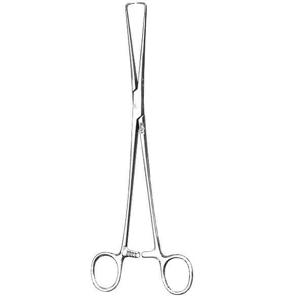 Pinza uterina Schroeder-Braun de 25 cm de longitud