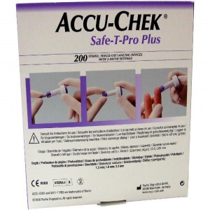 Puncionador accu-check safe t-pro plus con 200 piezas