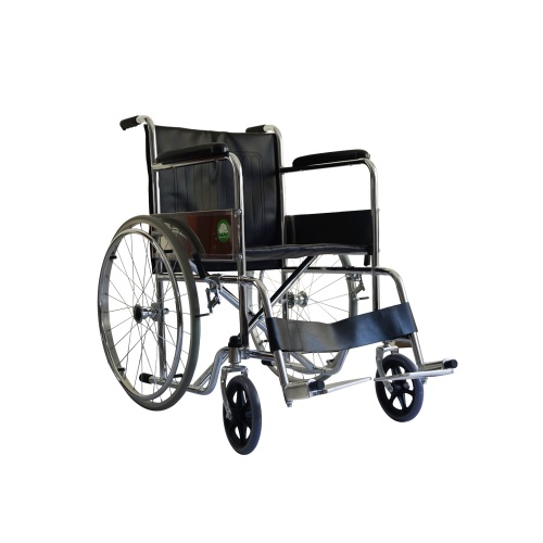 Silla de ruedas 18” cromada descansapie fijo