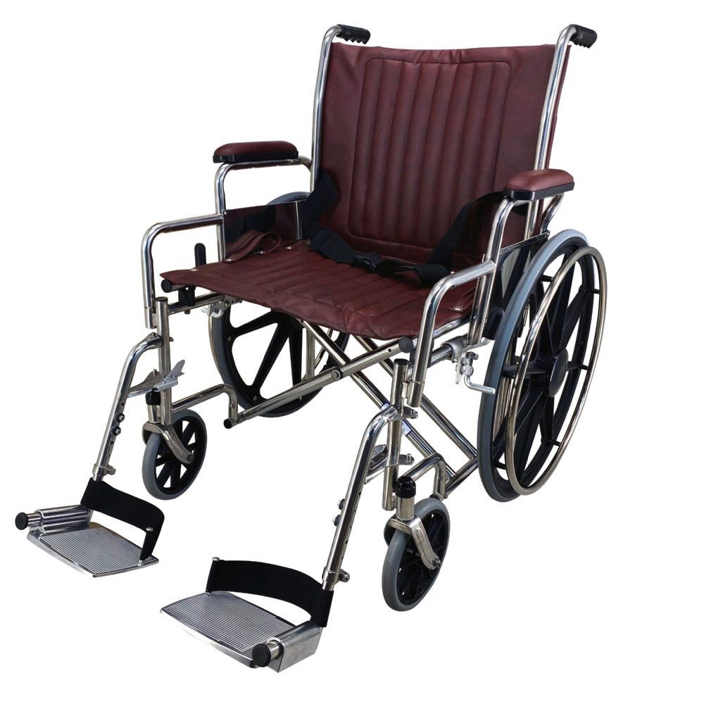 Silla de ruedas MRI, 22" de ancho para MRI (no magnética), descansapies desmontable