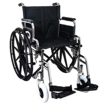 Silla de ruedas 19" cromada descansapies removibles