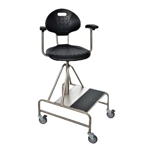 Silla para hidroterapia acero inoxidable con ruedas de altura ajustable