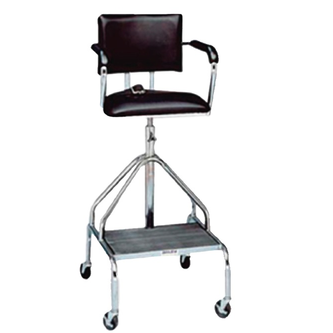 Silla para hidroterapia cromada con ruedas de altura ajustable