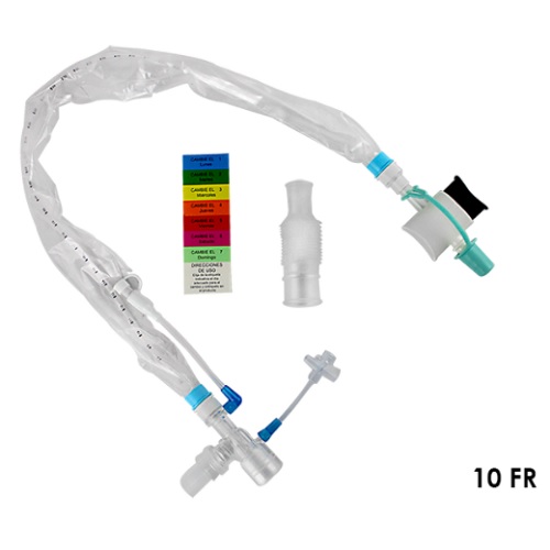 Sistema de succión cerrado adulto 10 FR avanzado para tubos endotraqueales del 5.0 y 5.5 caja con 10 pzas Cat. PAH-20033 PAHSCO