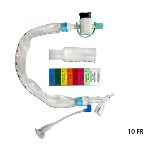 Sistema de succión cerrado adulto 10 FR simple para tubos endotraqueales del  5.0 y 5.5 caja con 10 pzas
 Cat. PAH-21050 PAHSCO