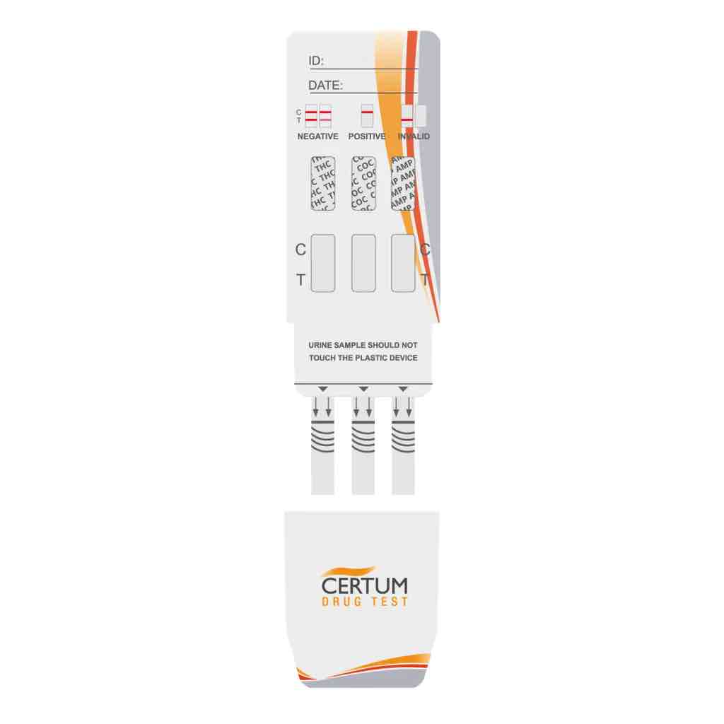 Panel multidrogas de 3 parámetros (THC/COC/AMP) - caja con 25 pruebas