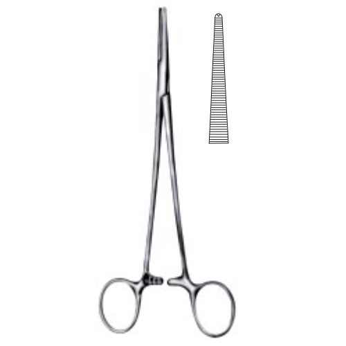 Pinza adson hemostática recta de 18.5 cm con dientes 1x2