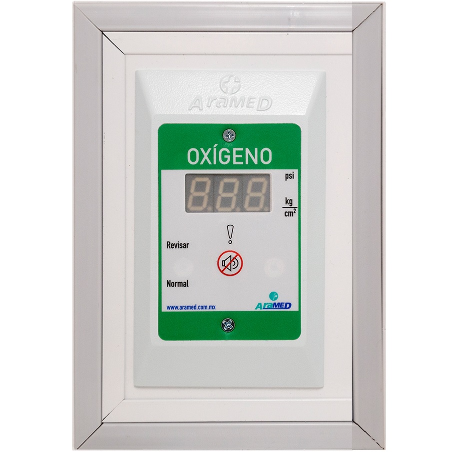 Alarma para 1 gas Oxigeno digital de sobreponer con transductor