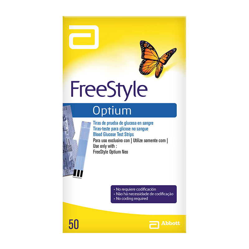 Tiras Reactiva FreeStyle Optium Neo H, caja con 50