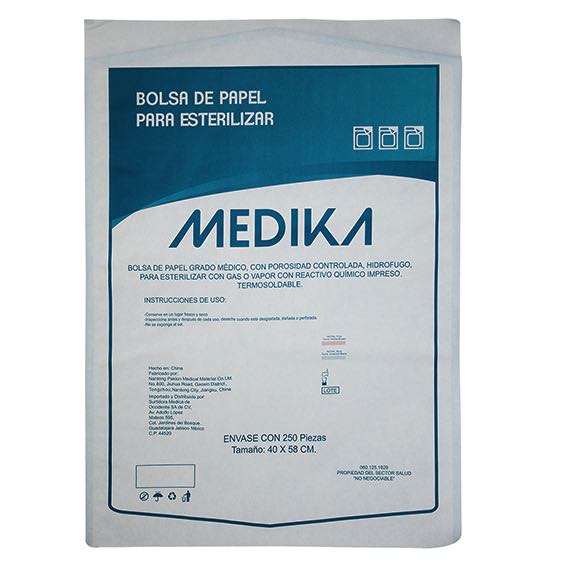 Bolsa para esterilizar 40x58 cm para gas o vapor caja c/250 bolsas