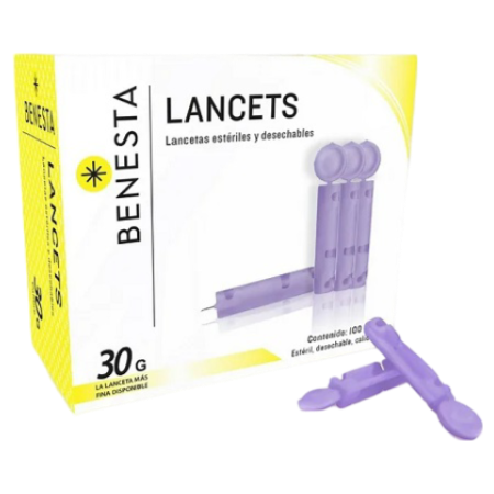 Lancetas esteriles y desechables de 30G mod. CNW-001 con 100 piezas