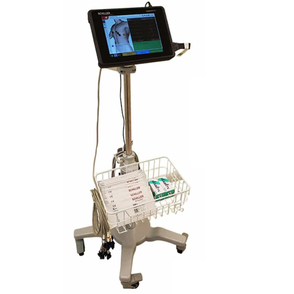 Carro de transporte con canasta para Electrocardiografo Cardiovit FT-1