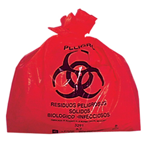 Bolsa de polietileno de baja densidad 20x30 cms Roja, 1 Kg., Cal. 200, Impresa C/100