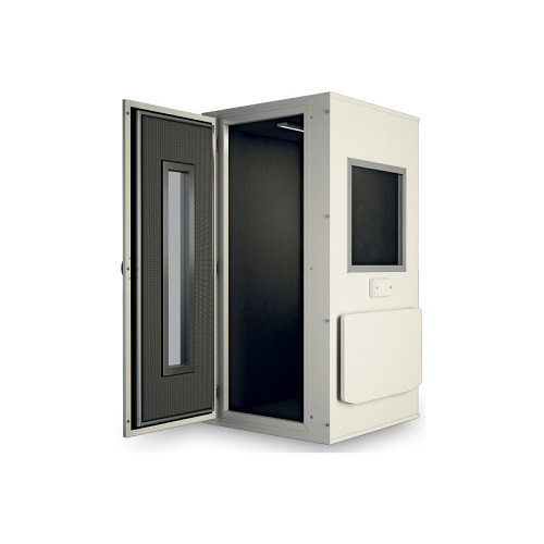 Cabina sonoamortiguada portatil mod. PRO 28F medidas 96x96x197 cm atenuacion hasta 43 dB