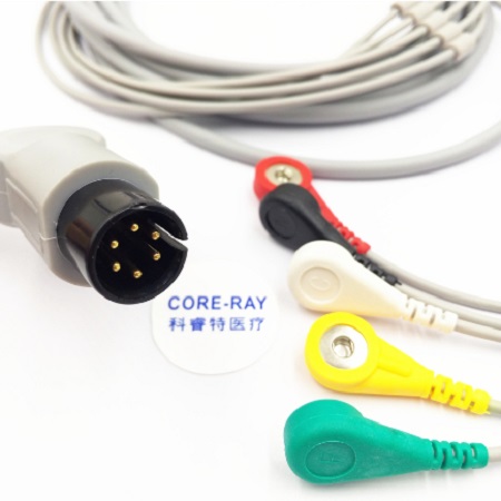 Cable para ECG de 5 puntas unidas compatible con Mindray terminacion de broche