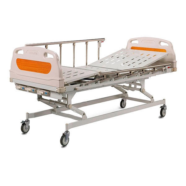 Cama hospitalaria manual de 2 funciones, 3 posiciones y con ruedas. Cat. DCO-328P Medco