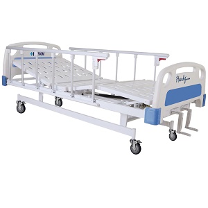 Cama para hospital manual de 2 manivelas con base semisolida