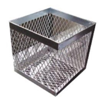 Canastilla de metal galvanizado de 15x15x15cm