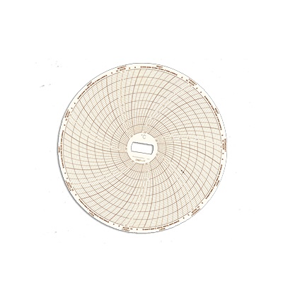 Papel circular para graficador de temperatura de 6", -30˚C a 10˚C paq. con 60