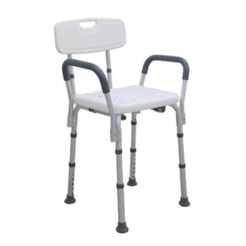 Silla de ducha de aluminio altura ajustable 6 niveles soporta 110 kg