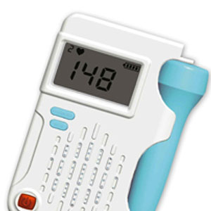 Doppler fetal portátil PLUS con pantalla LCD blanca. 2.5 Mhz. 