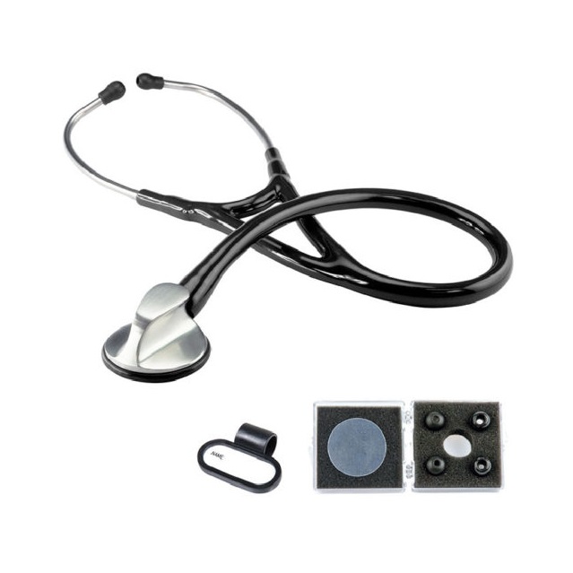 Estetoscopio Top-Cardiology  de acero inoxidable, negro