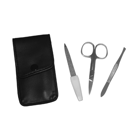 Estuche de manicure con tijera, lima y pinza para depilacion