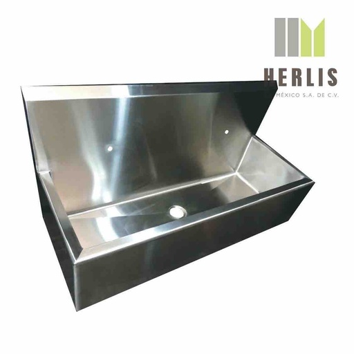 [HEL-HM120] Lavabo doble para cirujano 150 x 60 x 76 cms. acero inoxidable con válvula de sensor