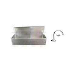 [HEL-HM120E] Lavabo para cirujano doble con valvula de sensor acero inox 150x150x30 cm