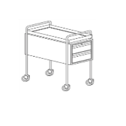 [HEL-HM133] Mesa carro anestesiologo fabricado en cuerpo con lamina de acero inoxidable