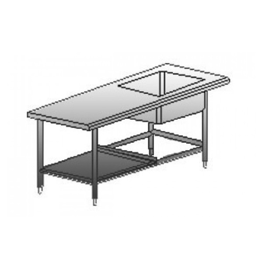 [HEL-HM336] Mesa con fregadero izquierdo, medidas 180x70x90