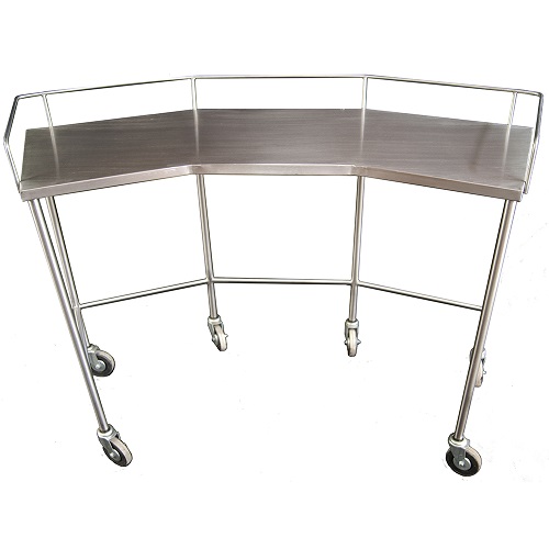 [HEL-HM195] Mesa riñon de acero inoxidable 147x65x100 cm