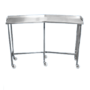 [CIS-5920] Mesa riñón cromada sin entrepaño 142x40x100 cm