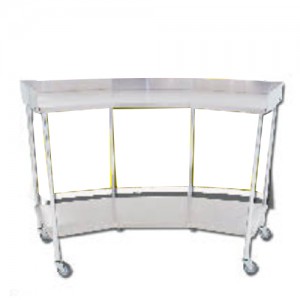 [CIS-5930] Mesa riñón inoxidable sin entrepaño 142x40x100 cm