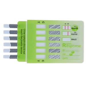 [RRS-D6.1-1P29] Panel para deteccion de 6 drogas (COC, THC, ANF, MANF, OPI, BZO) caja con 25 piezas