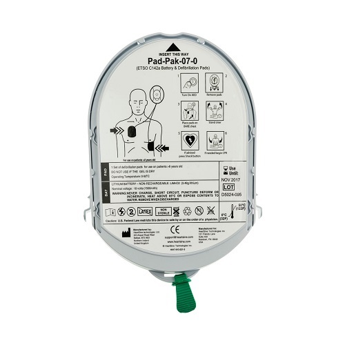 [HES-PAD-PAK-07] Parche electrodo para aviación. Incluye batería y 1 juego de electrodos adulto para DEAs Samaritan