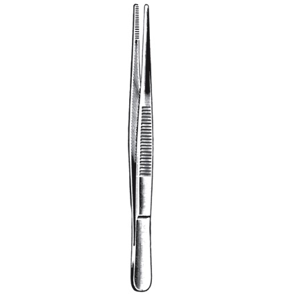 [KUA-06-0047] Pinza de Disección 18 cm 1x2 dientes estandar con serración