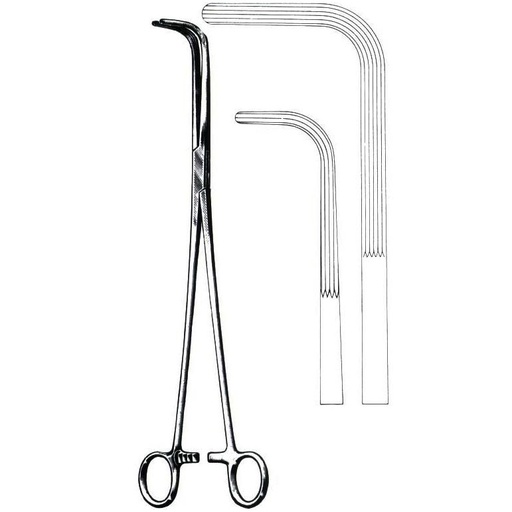 [KUA-25-0814] Pinza de Mixter serraciones longitudinales de 27.9 cm de longitud